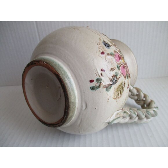 *Ainring Keramik Pitcher Flowers Glazed Ceramic Handmade GERMANY - Picture 8 of 8